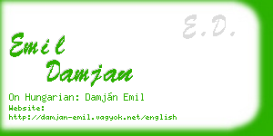 emil damjan business card