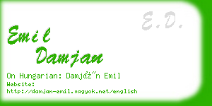 emil damjan business card